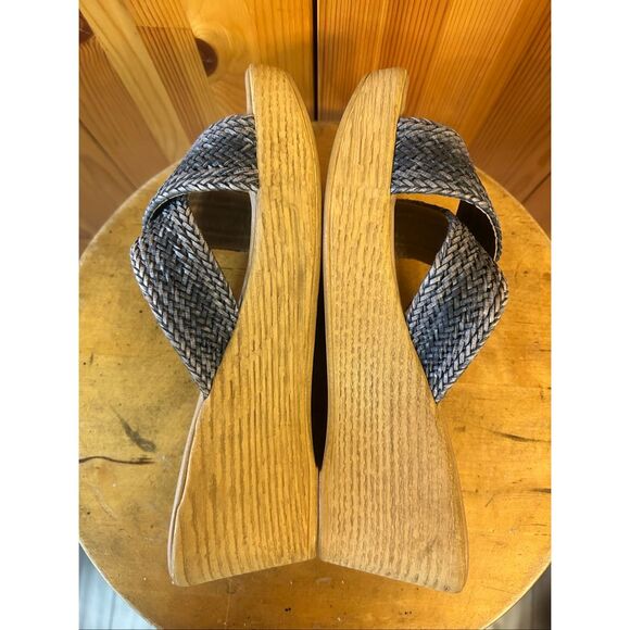 A. Giannetti Women Shoes sandals Gray Slide wedge Size 8 - Picture 6 of 8